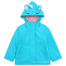 Girls' Waterproof Hooded Rubberized Slicker Rain Jacket Raincoat for Toddler & Little Kids